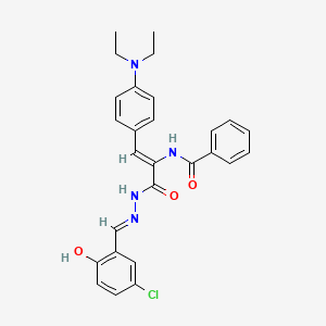 molecular formula C27H27ClN4O3 B11569224 N-{(1Z)-3-[(2E)-2-(5-chloro-2-hydroxybenzylidene)hydrazinyl]-1-[4-(diethylamino)phenyl]-3-oxoprop-1-en-2-yl}benzamide 