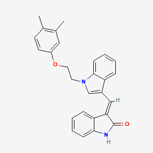 (3E)-3-({1-[2-(3,4-dimethylphenoxy)ethyl]-1H-indol-3-yl}methylidene)-1,3-dihydro-2H-indol-2-one