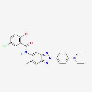 molecular formula C25H26ClN5O2 B11569232 5-chloro-N-{2-[4-(diethylamino)phenyl]-6-methyl-2H-benzotriazol-5-yl}-2-methoxybenzamide 