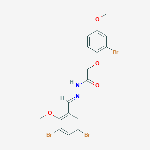 molecular formula C17H15Br3N2O4 B11569275 2-(2-bromo-4-methoxyphenoxy)-N'-[(E)-(3,5-dibromo-2-methoxyphenyl)methylidene]acetohydrazide 