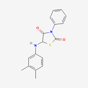 molecular formula C17H16N2O2S B11569276 5-[(3,4-Dimethylphenyl)amino]-3-phenyl-1,3-thiazolidine-2,4-dione 