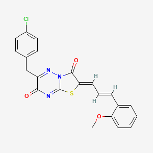 (2Z)-6-(4-chlorobenzyl)-2-[(2E)-3-(2-methoxyphenyl)prop-2-en-1-ylidene]-7H-[1,3]thiazolo[3,2-b][1,2,4]triazine-3,7(2H)-dione