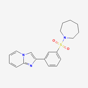 molecular formula C19H21N3O2S B11569310 2-[3-(Azepan-1-ylsulfonyl)phenyl]imidazo[1,2-a]pyridine 