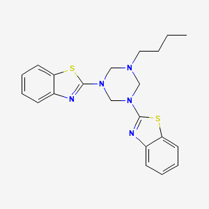 2-[3-(1,3-Benzothiazol-2-yl)-5-butyl-1,3,5-triazinan-1-yl]-1,3-benzothiazole