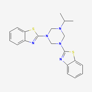 molecular formula C20H21N5S2 B11569330 2,2'-[5-(Propan-2-yl)-1,3,5-triazinane-1,3-diyl]bis(1,3-benzothiazole) 