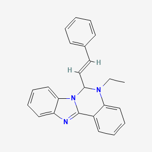 molecular formula C24H21N3 B11569335 5-ethyl-6-[(E)-2-phenylethenyl]-5,6-dihydrobenzimidazo[1,2-c]quinazoline 