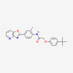 molecular formula C25H25N3O3 B11569361 2-(4-tert-butylphenoxy)-N-[2-methyl-4-([1,3]oxazolo[4,5-b]pyridin-2-yl)phenyl]acetamide 