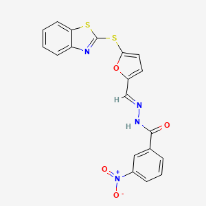 N'-[(E)-[5-(1,3-Benzothiazol-2-ylsulfanyl)furan-2-YL]methylidene]-3-nitrobenzohydrazide