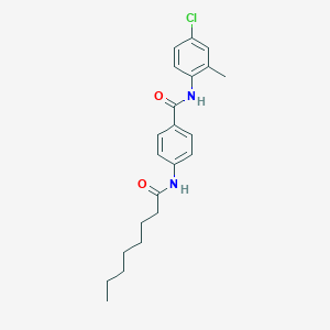 molecular formula C22H27ClN2O2 B11569366 N-(4-chloro-2-methylphenyl)-4-(octanoylamino)benzamide 