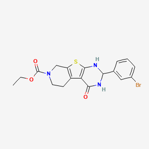 ethyl 5-(3-bromophenyl)-3-oxo-8-thia-4,6,11-triazatricyclo[7.4.0.02,7]trideca-1(9),2(7)-diene-11-carboxylate