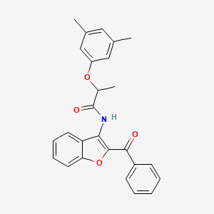 molecular formula C26H23NO4 B11569387 N-(2-benzoyl-1-benzofuran-3-yl)-2-(3,5-dimethylphenoxy)propanamide 