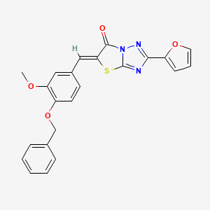 molecular formula C23H17N3O4S B11569404 (5Z)-5-[4-(benzyloxy)-3-methoxybenzylidene]-2-(furan-2-yl)[1,3]thiazolo[3,2-b][1,2,4]triazol-6(5H)-one 