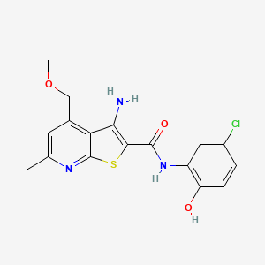 molecular formula C17H16ClN3O3S B11569416 3-amino-N-(5-chloro-2-hydroxyphenyl)-4-(methoxymethyl)-6-methylthieno[2,3-b]pyridine-2-carboxamide 