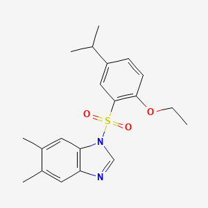 molecular formula C20H24N2O3S B11569441 1-{[2-Ethoxy-5-(methylethyl)phenyl]sulfonyl}-5,6-dimethylbenzimidazole 