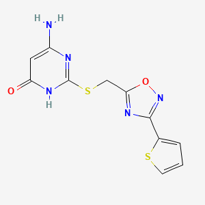 6-amino-2-({[3-(thiophen-2-yl)-1,2,4-oxadiazol-5-yl]methyl}sulfanyl)pyrimidin-4(3H)-one