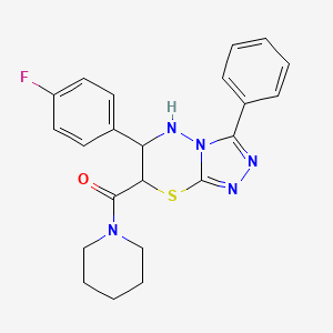 [6-(4-fluorophenyl)-3-phenyl-6,7-dihydro-5H-[1,2,4]triazolo[3,4-b][1,3,4]thiadiazin-7-yl](piperidin-1-yl)methanone