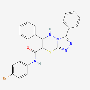 molecular formula C23H18BrN5OS B11569483 N-(4-bromophenyl)-3,6-diphenyl-6,7-dihydro-5H-[1,2,4]triazolo[3,4-b][1,3,4]thiadiazine-7-carboxamide 