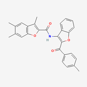 3,5,6-trimethyl-N-[2-(4-methylbenzoyl)-1-benzofuran-3-yl]-1-benzofuran-2-carboxamide