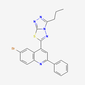 molecular formula C21H16BrN5S B11569491 6-Bromo-2-phenyl-4-(3-propyl[1,2,4]triazolo[3,4-b][1,3,4]thiadiazol-6-yl)quinoline 