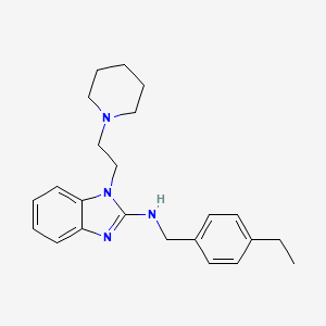 molecular formula C23H30N4 B11569495 N-(4-ethylbenzyl)-1-[2-(piperidin-1-yl)ethyl]-1H-benzimidazol-2-amine 