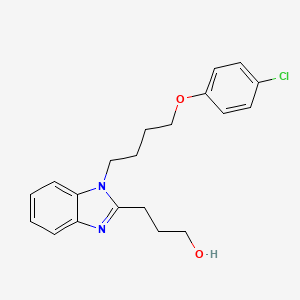 molecular formula C20H23ClN2O2 B11569503 3-{1-[4-(4-chlorophenoxy)butyl]-1H-benzimidazol-2-yl}propan-1-ol 