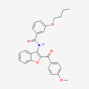 molecular formula C27H25NO5 B11569505 3-butoxy-N-[2-(4-methoxybenzoyl)-1-benzofuran-3-yl]benzamide 