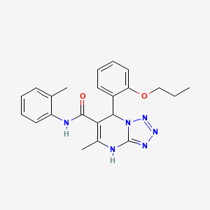 molecular formula C22H24N6O2 B11569509 5-methyl-N-(2-methylphenyl)-7-(2-propoxyphenyl)-4,7-dihydrotetrazolo[1,5-a]pyrimidine-6-carboxamide 