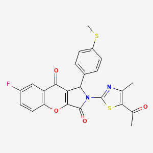 2-(5-Acetyl-4-methyl-1,3-thiazol-2-yl)-7-fluoro-1-[4-(methylsulfanyl)phenyl]-1,2-dihydrochromeno[2,3-c]pyrrole-3,9-dione