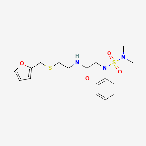 molecular formula C17H23N3O4S2 B11569540 2-[(Dimethylsulfamoyl)(phenyl)amino]-N-(2-{[(furan-2-YL)methyl]sulfanyl}ethyl)acetamide 