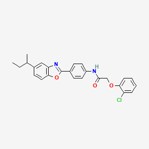 molecular formula C25H23ClN2O3 B11569564 N-{4-[5-(butan-2-yl)-1,3-benzoxazol-2-yl]phenyl}-2-(2-chlorophenoxy)acetamide 