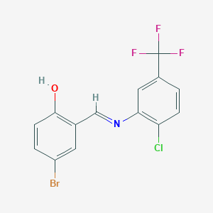 molecular formula C14H8BrClF3NO B11569566 4-bromo-2-[(E)-{[2-chloro-5-(trifluoromethyl)phenyl]imino}methyl]phenol 