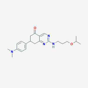 7-[4-(dimethylamino)phenyl]-2-{[3-(propan-2-yloxy)propyl]amino}-7,8-dihydroquinazolin-5(6H)-one