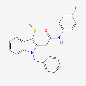 2-[1-Benzyl-3-(methylsulfanyl)-1H-indol-2-yl]-N-(4-fluorophenyl)acetamide