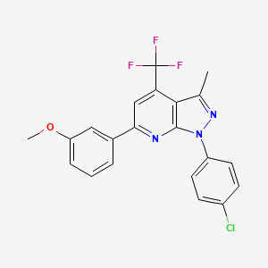 1-(4-chlorophenyl)-6-(3-methoxyphenyl)-3-methyl-4-(trifluoromethyl)-1H-pyrazolo[3,4-b]pyridine