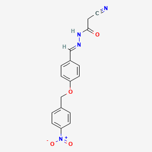 2-cyano-N'-[(E)-{4-[(4-nitrobenzyl)oxy]phenyl}methylidene]acetohydrazide