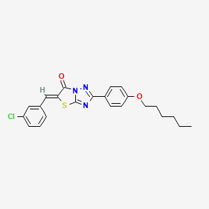 (5Z)-5-(3-chlorobenzylidene)-2-[4-(hexyloxy)phenyl][1,3]thiazolo[3,2-b][1,2,4]triazol-6(5H)-one