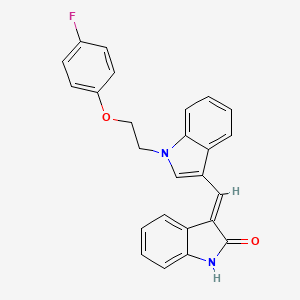 (3E)-3-({1-[2-(4-fluorophenoxy)ethyl]-1H-indol-3-yl}methylidene)-1,3-dihydro-2H-indol-2-one