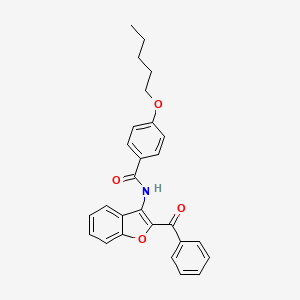 molecular formula C27H25NO4 B11569608 N-(2-benzoyl-1-benzofuran-3-yl)-4-(pentyloxy)benzamide 