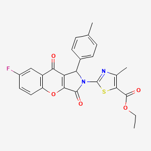 ethyl 2-[7-fluoro-1-(4-methylphenyl)-3,9-dioxo-3,9-dihydrochromeno[2,3-c]pyrrol-2(1H)-yl]-4-methyl-1,3-thiazole-5-carboxylate