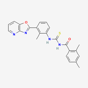 molecular formula C23H20N4O2S B11569620 2,4-dimethyl-N-{[2-methyl-3-([1,3]oxazolo[4,5-b]pyridin-2-yl)phenyl]carbamothioyl}benzamide 