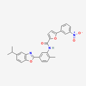 N-{2-methyl-5-[5-(propan-2-yl)-1,3-benzoxazol-2-yl]phenyl}-5-(3-nitrophenyl)furan-2-carboxamide