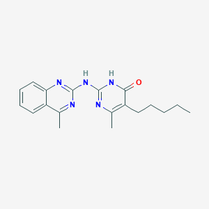 molecular formula C19H23N5O B11569662 6-methyl-2-[(4-methylquinazolin-2-yl)amino]-5-pentylpyrimidin-4(3H)-one 