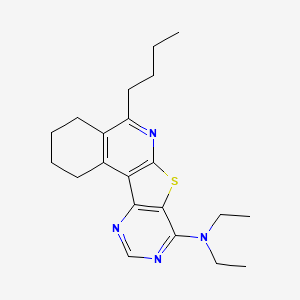 molecular formula C21H28N4S B11569663 8-butyl-N,N-diethyl-11-thia-9,14,16-triazatetracyclo[8.7.0.02,7.012,17]heptadeca-1,7,9,12,14,16-hexaen-13-amine 