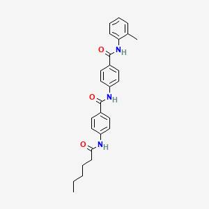 4-(hexanoylamino)-N-{4-[(2-methylphenyl)carbamoyl]phenyl}benzamide