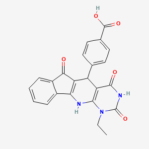 molecular formula C23H17N3O5 B11569669 4-(7-ethyl-4,6,17-trioxo-5,7,9-triazatetracyclo[8.7.0.03,8.011,16]heptadeca-1(10),3(8),11,13,15-pentaen-2-yl)benzoic acid 