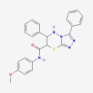 molecular formula C24H21N5O2S B11569688 N-(4-methoxyphenyl)-3,6-diphenyl-6,7-dihydro-5H-[1,2,4]triazolo[3,4-b][1,3,4]thiadiazine-7-carboxamide 