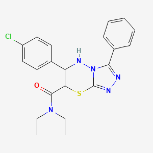 6-(4-chlorophenyl)-N,N-diethyl-3-phenyl-6,7-dihydro-5H-[1,2,4]triazolo[3,4-b][1,3,4]thiadiazine-7-carboxamide