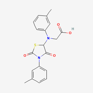 molecular formula C19H18N2O4S B11569696 N-(3-methylphenyl)-N-[3-(3-methylphenyl)-2,4-dioxo-1,3-thiazolidin-5-yl]glycine 