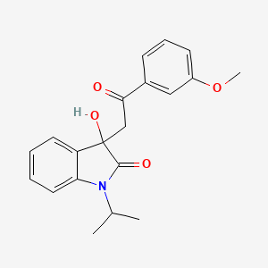 molecular formula C20H21NO4 B11569729 3-hydroxy-3-[2-(3-methoxyphenyl)-2-oxoethyl]-1-(propan-2-yl)-1,3-dihydro-2H-indol-2-one 