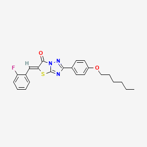 (5Z)-5-(2-fluorobenzylidene)-2-[4-(hexyloxy)phenyl][1,3]thiazolo[3,2-b][1,2,4]triazol-6(5H)-one